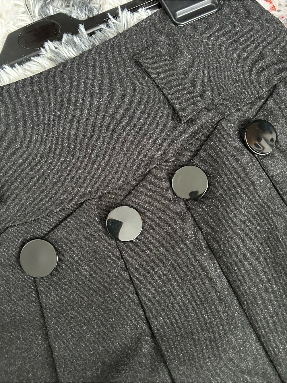 Pleated Skirt with Buttons - Picture 3 of 5